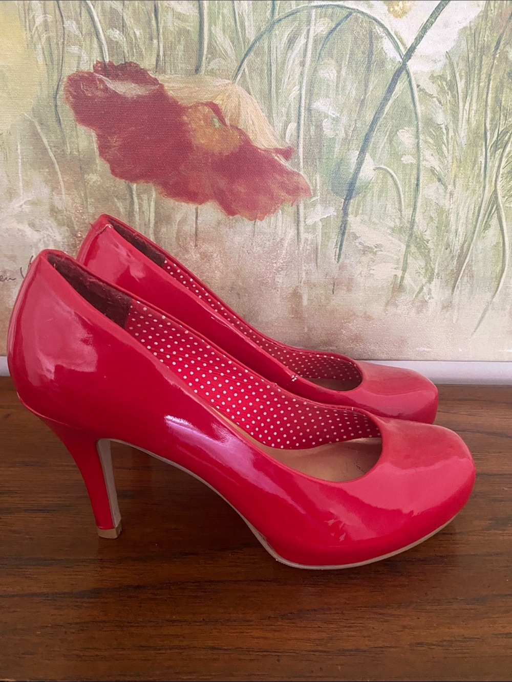Madden Girl Red Patent Round-Toe Pumps